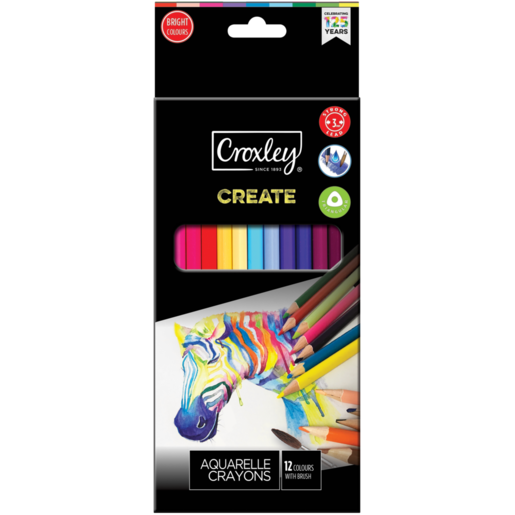 Croxley Create Aquarelle Crayons With Brush Set 13 Piece 