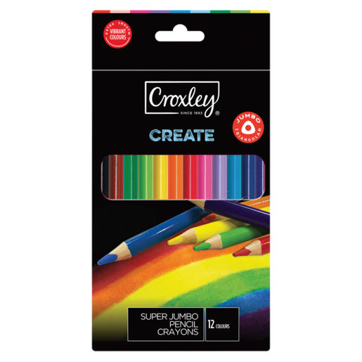Croxley Super Jumbo Assorted Pencil Crayons 12 Piece