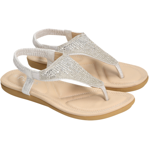 Ladies Diamond Silver Sandal Size 3-8, Sandals & Flip Flops, Footwear, Clothing & Footwear