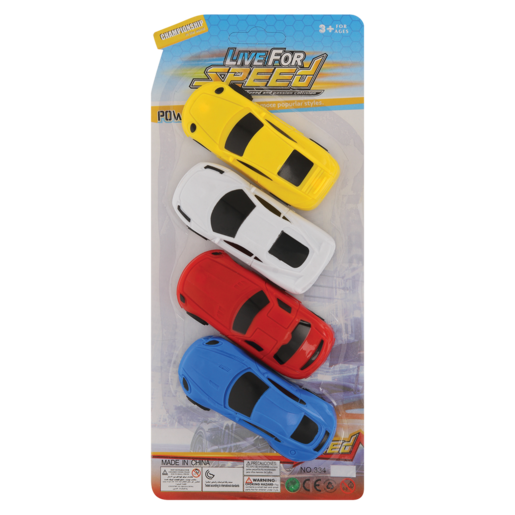 Live For Speed Plastic Car Set 4 Piece