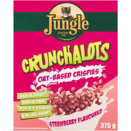 Jungle Crunchalots Strawberry Flavoured Oat Crispies Cereal 375g