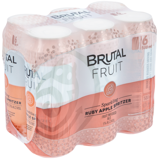 Brutal Fruit Ruby Apple Spritzer Cans 6 x 500ml