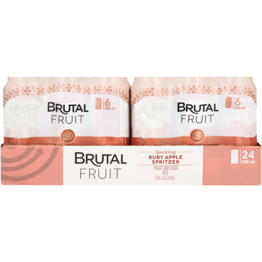 Brutal Fruit Ruby Apple Sparkling Spritzer Cans 24 x 500ml 