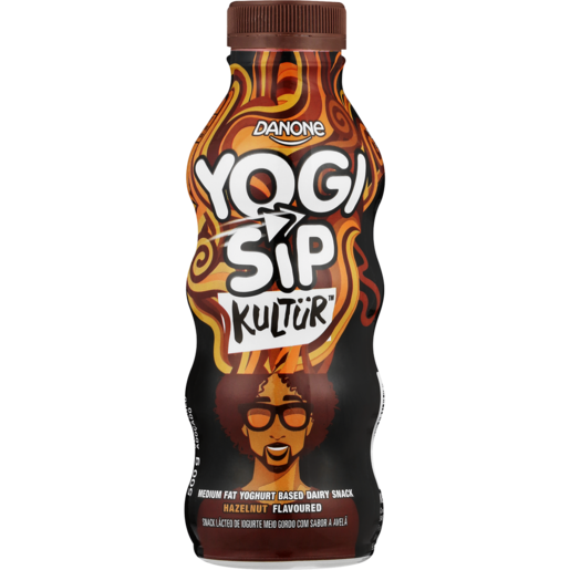 Danone Yogi Sip Kultür Hazelnut Flavoured Medium Fat Yoghurt Based Drinking Dairy Snack 500g
