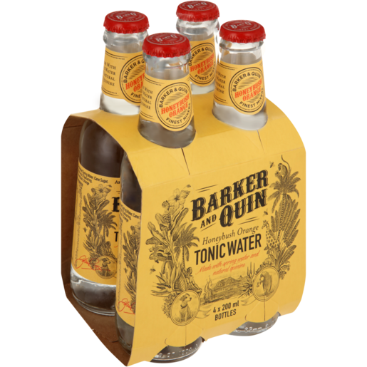 Barker And Quin Honeybush Orange Tonic Water Bottles 4 x 200ml
