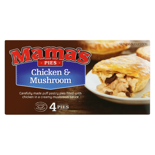 Mama's Pies Frozen Chicken & Mushroom Pies 4 Pack