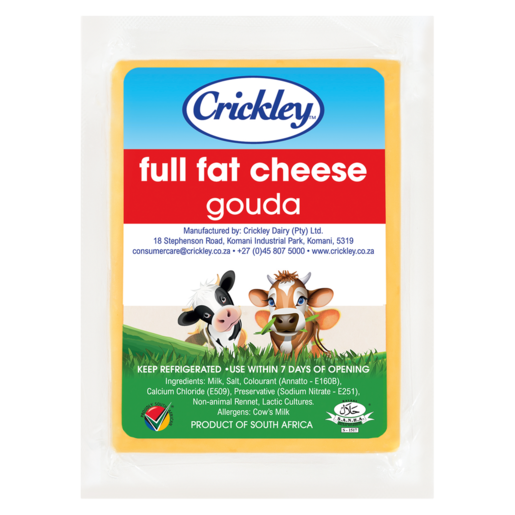 Crickley Full Fat Gouda Cheese Pack Per kg