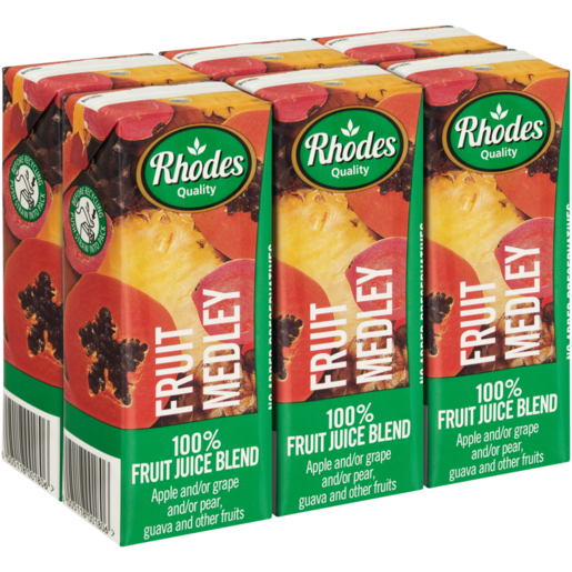 Rhodes Quality Fruit Medley 100% Fruit Juice Blend 6 x 200ml 