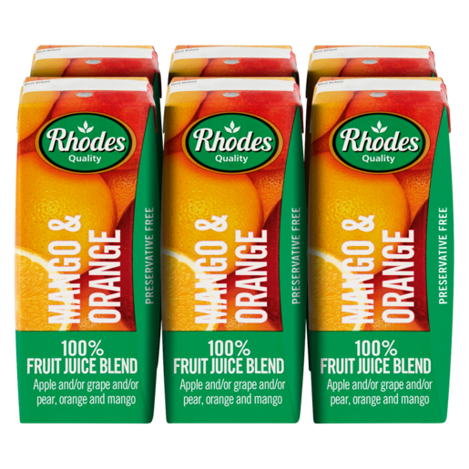 Rhodes 100% Mango & Orange Fruit Juice Blend 6 x 200ml