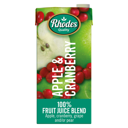 Rhodes 100% Apple & Cranberry Juice 1L