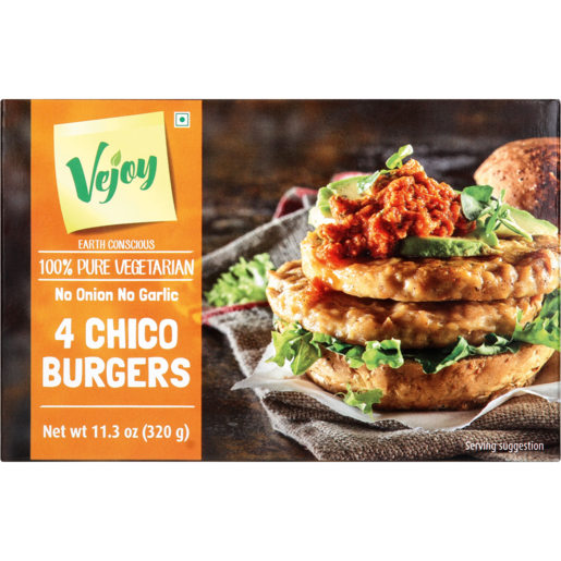 Vejoy Frozen 100% Pure Vegetarian Chico Burgers 320g