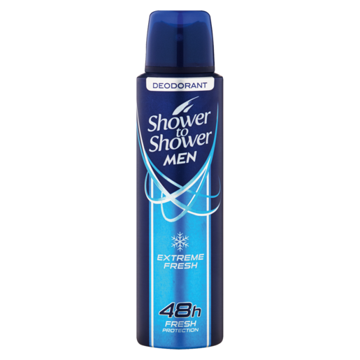 Shower to Shower Extreme fresh Mens Deodorant Spray 150ml
