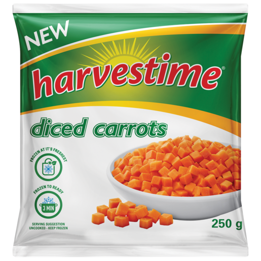 Harvestime Frozen Diced Carrots 250g
