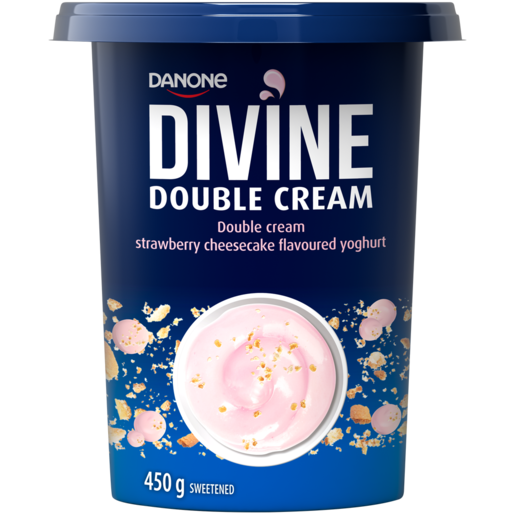 Danone Divine Double Cream Strawberry Cheesecake Flavoured Yoghurt 450g