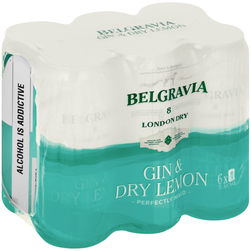 Belgravia Gin & Dry Lemon Cans 6 x 440ml