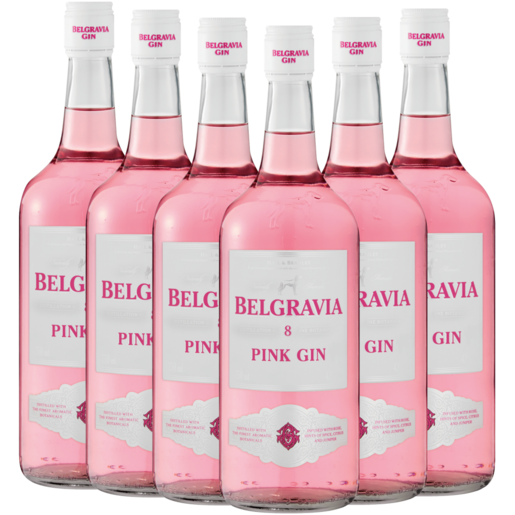 Belgravia Pink Gin Bottle 6 x 750ml