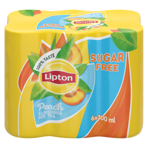 Lipton Peach Flavoured Sugar Free Ice Tea Bottles 6 x 300ml