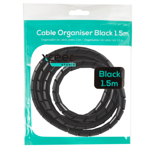 Xceed Studio Black Cable Organiser Coil 1.5m