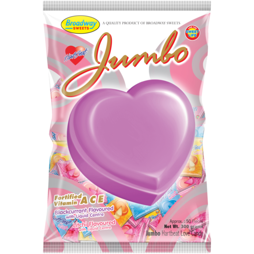 Broadway Sweets Hartbeat Assorted Jumbo Love Candy 300g 