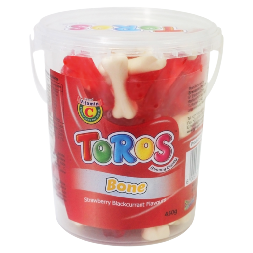 Toros Bone Strawberry Blackcurrant Flavoured Gummy Candy 450g