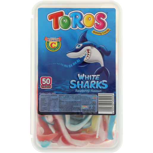 Toros White Sharks Sweets Raspberry Flavoured 900g