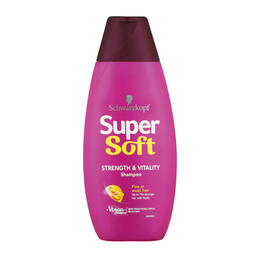 Schwarzkopf Super Soft Strength & Vitality Shampoo Bottle 400ml
