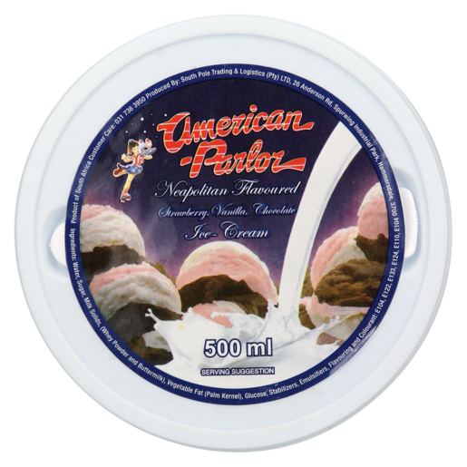 American Parlor Neopolitan Flavoured Ice-Cream Tub 500ml