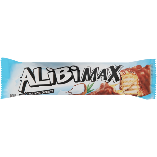 Alibi Max Coconut Flavoured Rice Crisps Chocolate Bar 49g