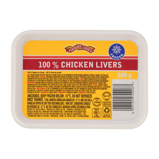 Farmer's Choice Frozen Chicken Livers 500g