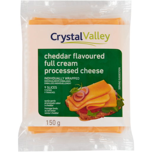 Crystal Valley Full Cream Cheddar Cheese Slices 150g