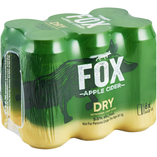 Fox Dry Apple Cider Cans 6 X 440ml Cider Beer And Cider Drinks
