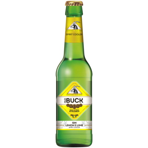 Old Buck Lemon & Lime Gin Spirit Cooler Bottle 275ml