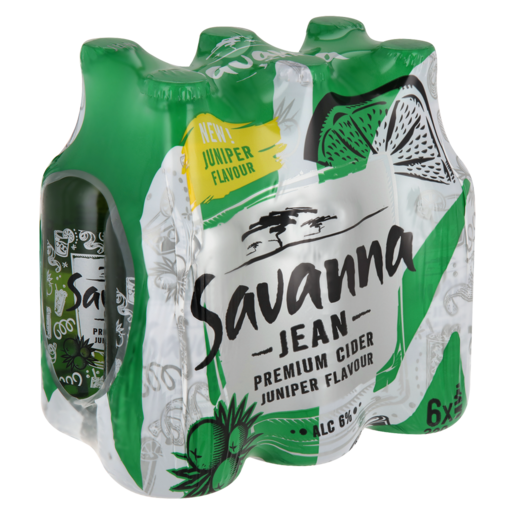 Savanna Jean Juniper Flavoured Premium Cider Bottles 6 x 330ml