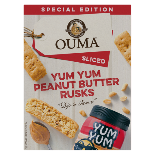 Ouma Sliced Yum Yum Peanut Butter Flavoured Rusks 450g