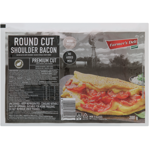 Farmer's Deli Round Cut Shoulder Bacon 200g