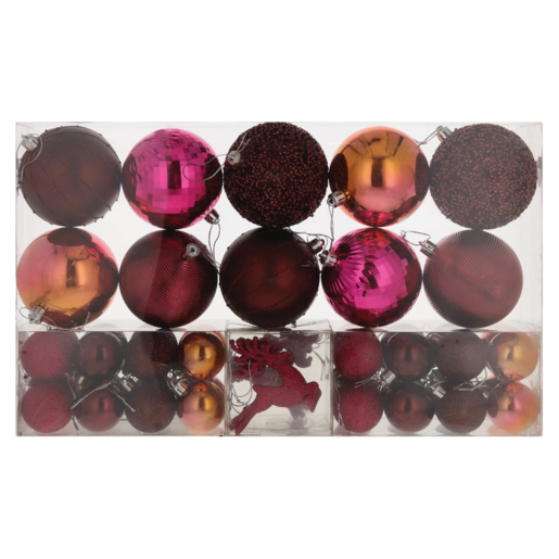 Deluxe Christmas Balls 50 Pack (Colour May Vary)