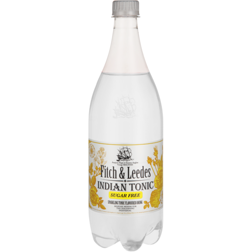 Fitch & Leedes Sugar Free Sparkling Indian Tonic Drink Bottle 1L