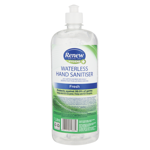 Renew Fresh Waterless Hand Sanitiser 1L