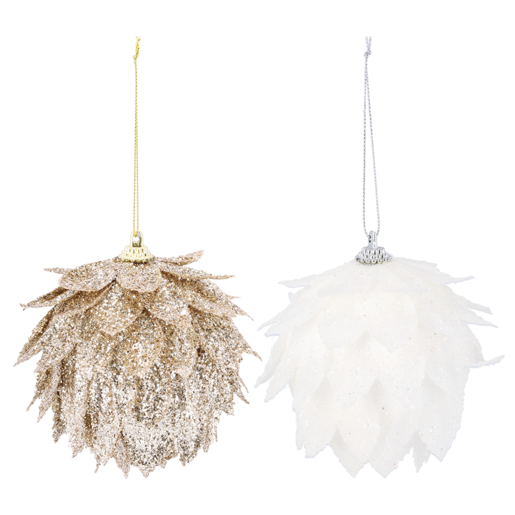 Christmas Tree Feather Glitter Decoration Ball (Colour May Vary)