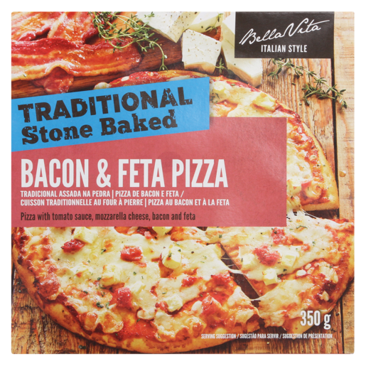 Bella Vita Frozen Bacon & Feta Flavoured Pizza 350g