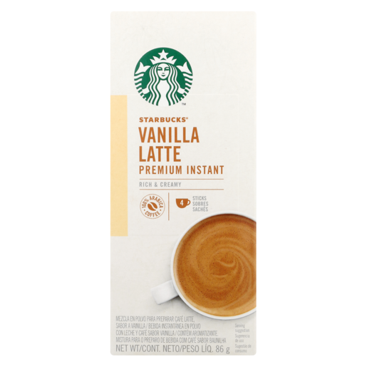 Starbucks Vanilla Premium Latte Coffee 4 Pack
