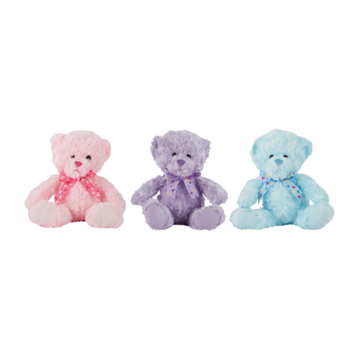Frosted Swirl Plush Bear With Ribbon 20cm (Assorted Item - Supplied At Random)