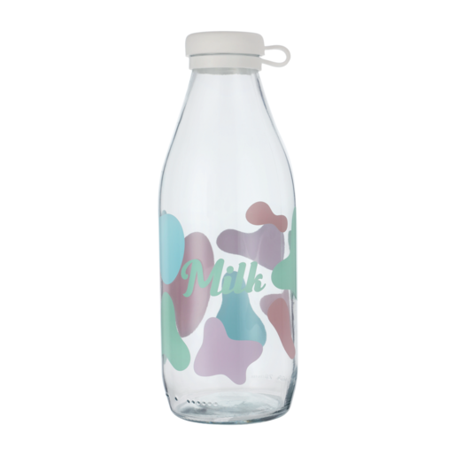 LAV Glass Milk Bottle With Silicone Lid 1L