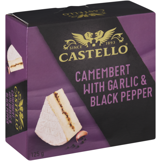 Castello Camembert With Garlic & Black Pepper Cheese Pack 125g