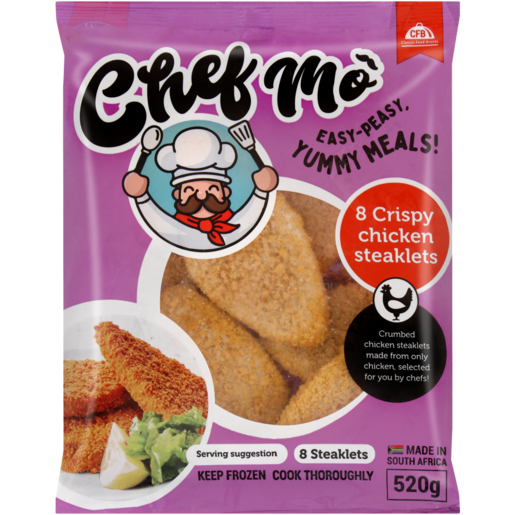 Chef Mo Frozen Crispy Chicken Steaklets 8 Pack