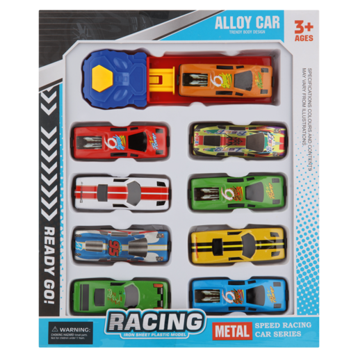 Racing Die Cast Car Set With Launcher 10 Pack