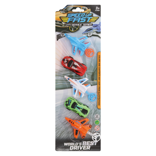 Speed Up Fast City Service Series Vehicle & Plane Set 5 Pack 