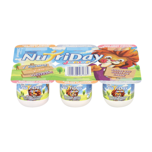 Danone NutriDay Stawberry, Apricot, Granadilla Flavoured Yoghurt 6 x 75g
