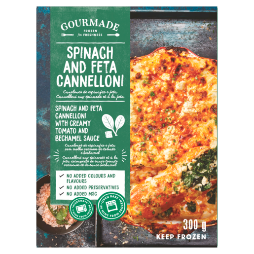 Gourmade Frozen Spinach and Feta Cannelloni 300g