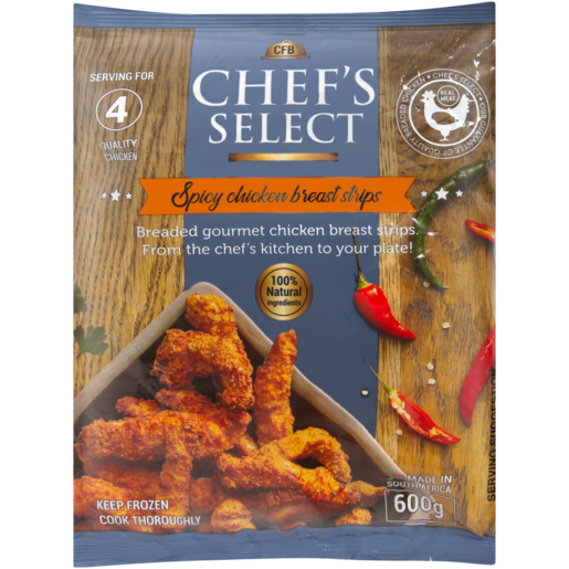 Chef's Select Frozen Spicy Chicken Breast Strips 600g